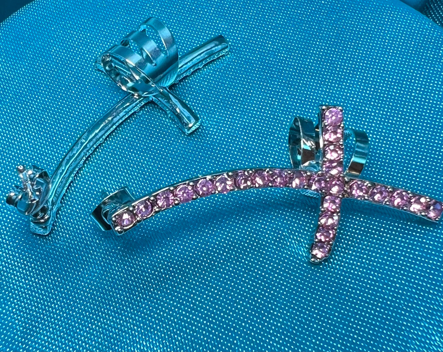 Cross Gem Paved Ear Cuff